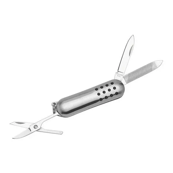 Vielseitiges Klappmesser aus Metall in Silber - Kompakt & Robust