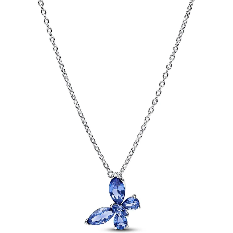 Pandora Damen-Halskette Silber Schmetterling Blau 394232C01-45