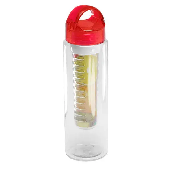 Glasklare Infuser Trinkflasche, 650 ml, Rot-Transparent, Frisch & Praktisch