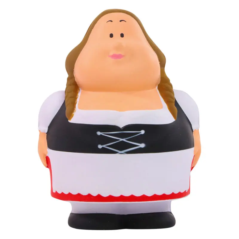 Mehrfarbige SQUEEZIES Bayerin Berta Stressball - Weiche & Robuste Anti-Stress Figur