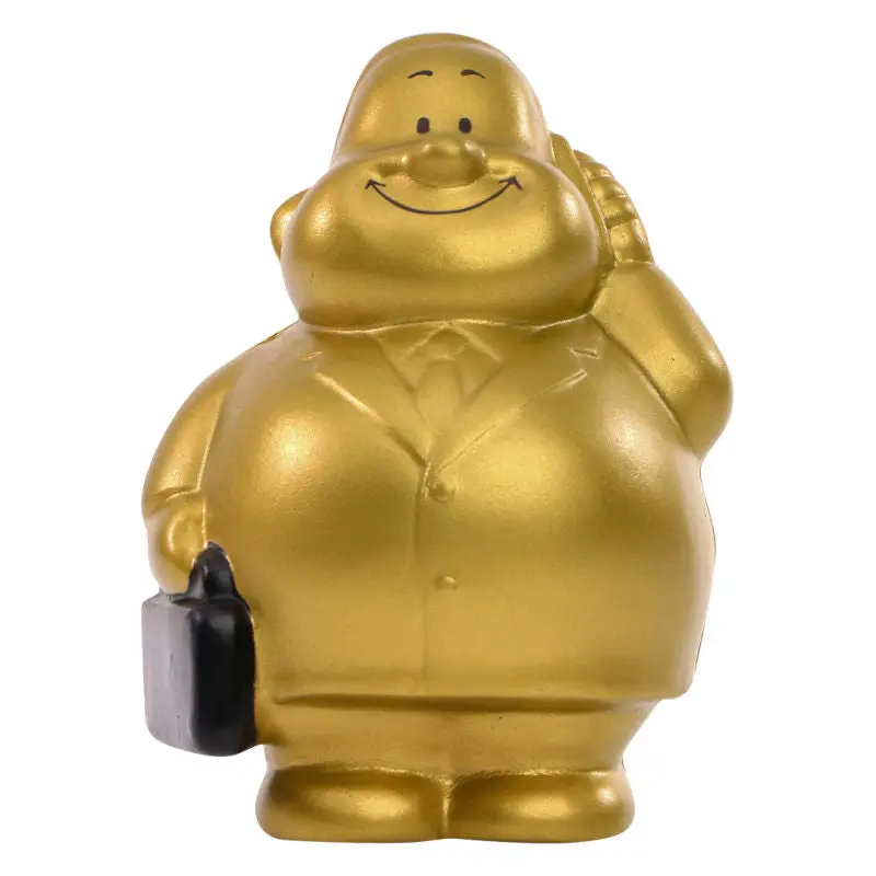 SQUEEZIES Gold Bert - Glänzender Stressball Goldfarbener Stresslöser für Entspannung und Spaß