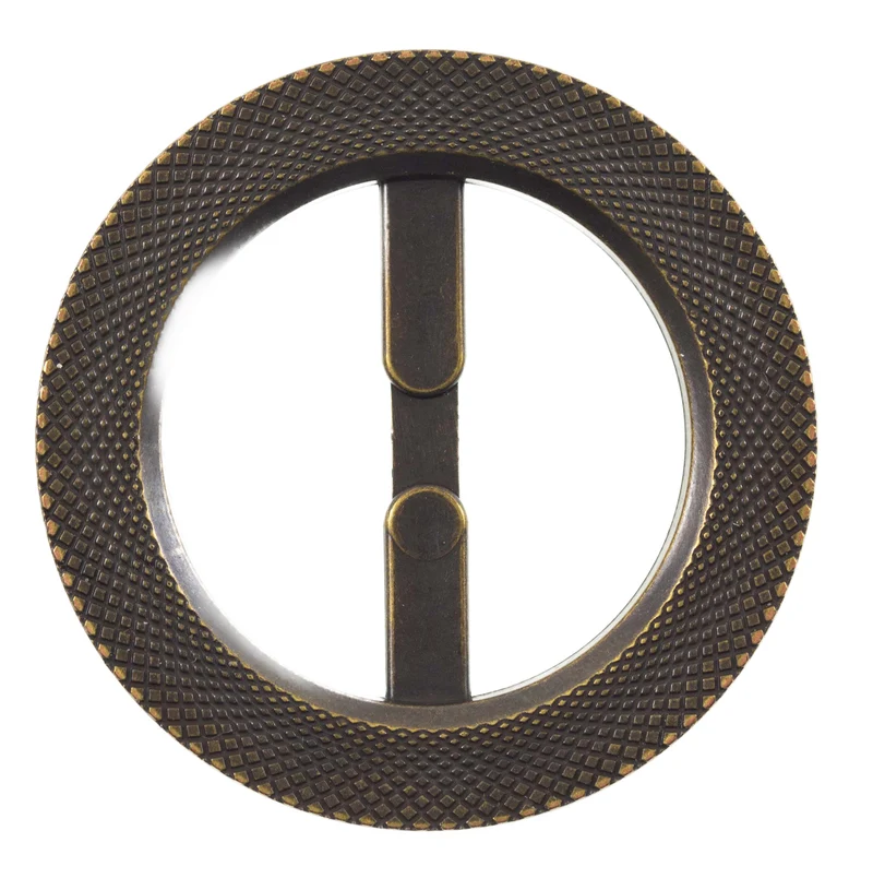 Gürtelschnalle Rund Messingfarben 45 mm – Kunststoffschnalle S-34