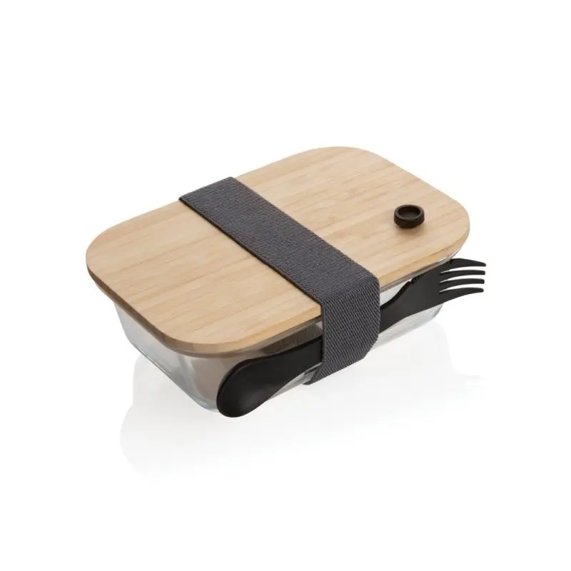 Transparent Glass Lunch-Box with Bamboo Lid - Eco-Friendly, Stylish, Durable Meal Container
