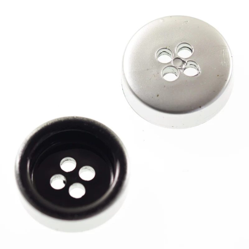 Ösen Knopf schwarz silber KSI-15