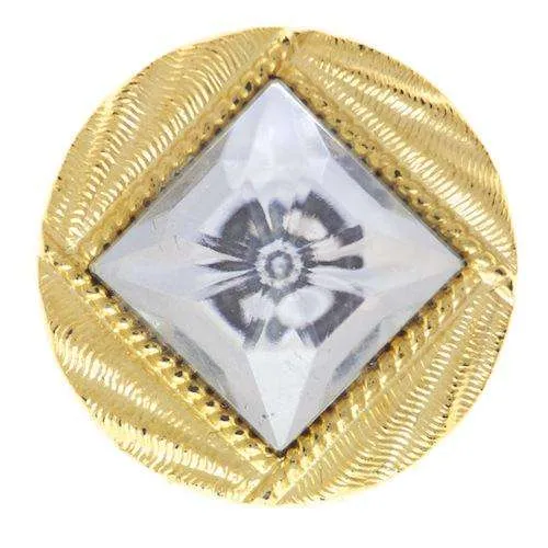 Ösenknopf Strassstein Goldfarben – Strass/Kristallknopf ST-58
