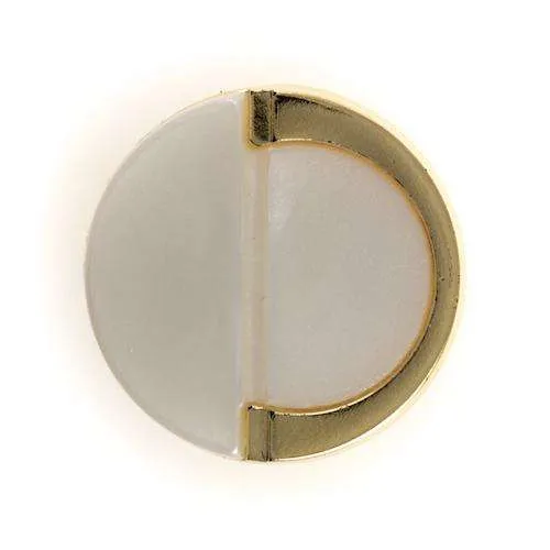 Ösenknopf Perlmuttoptik Goldfarben/Creme – Perlmuttimitatknopf KN-51