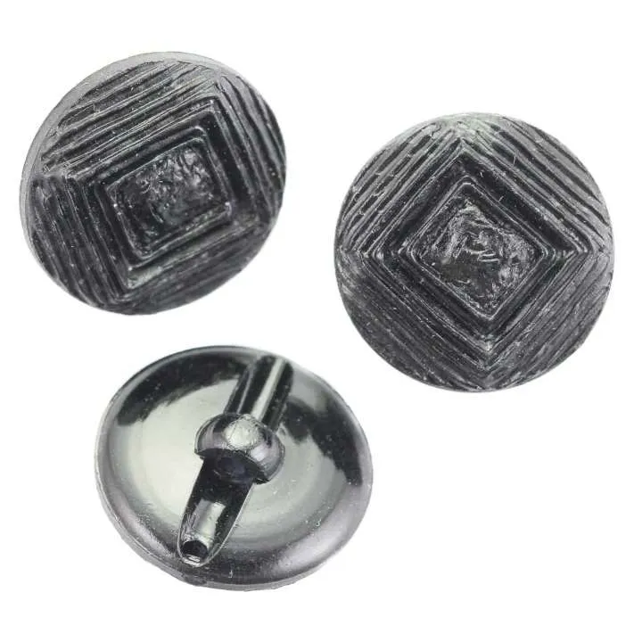 Ösenknopf Muster Schwarz – Kunststoffknopf KS-33