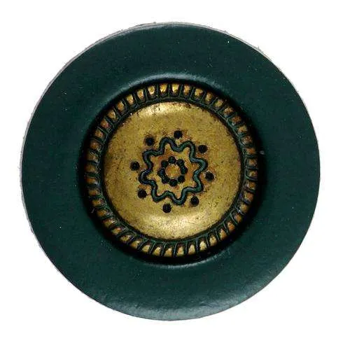 Ösenknopf mit Metalleinsatz Grün – Kunststoffknopf KGR-129