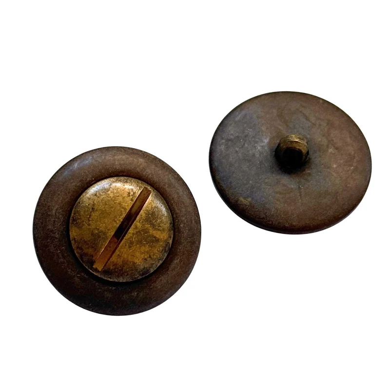 Ösenknopf Schlitzschrauben-Optik Braun – Knopf KBR-48