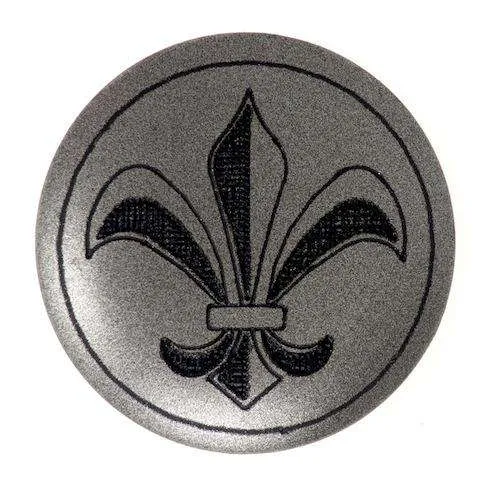 Ösenknopf Lilienmotiv Silberfarben 18 mm – Kunststoffknopf KSI-22