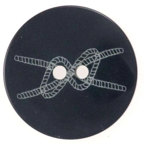 Ösenknopf Knotenmotiv Blau – Kunststoffknopf KBL-106