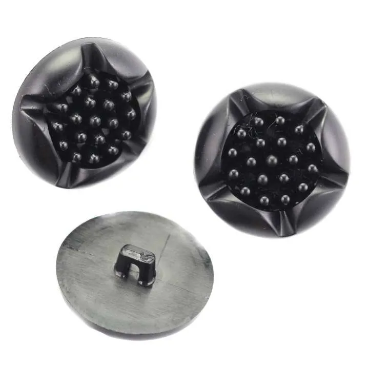 Ösenknopf Blume Schwarz – Kunststoffknopf KS-32