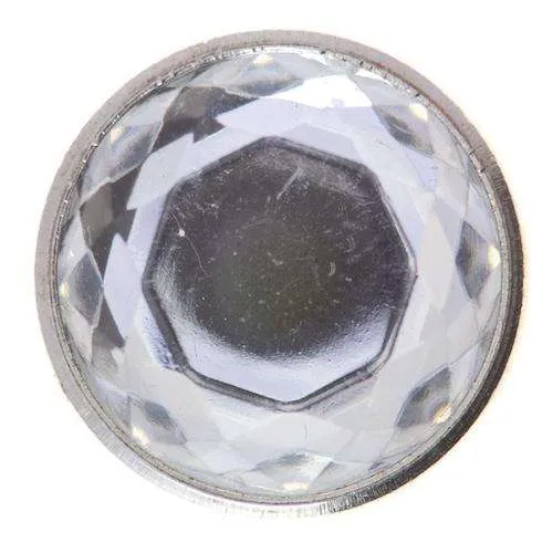 Ösenknopf mit Strasstein Silberfarben – Metallknopf ST-20