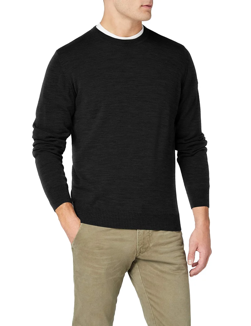 Maerz Muenchen Pullover Rundhals 1/1 Arm anthrazit