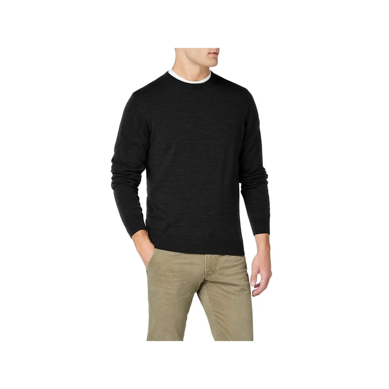 Maerz Muenchen Pullover Rundhals 1/1 Arm anthrazit