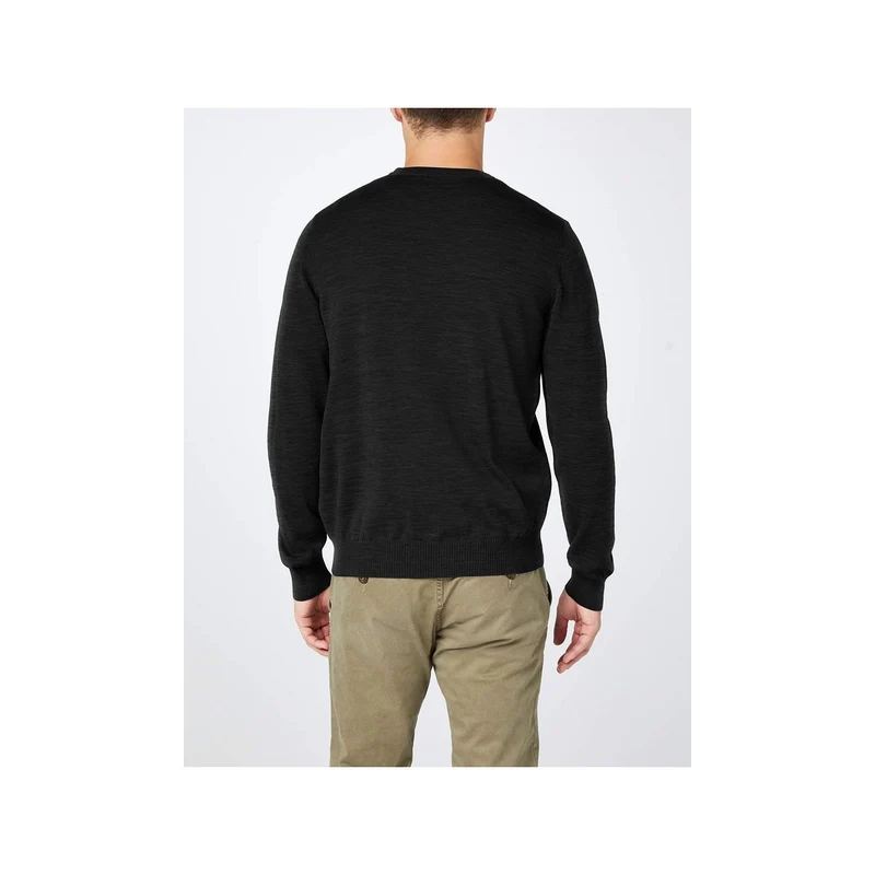 Maerz Muenchen Pullover Rundhals 1/1 Arm anthrazit