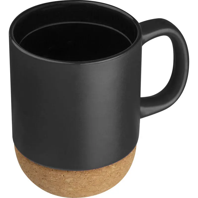 Gistel Schwarze Keramikbecher mit Korkboden – Stilvoll & Robust