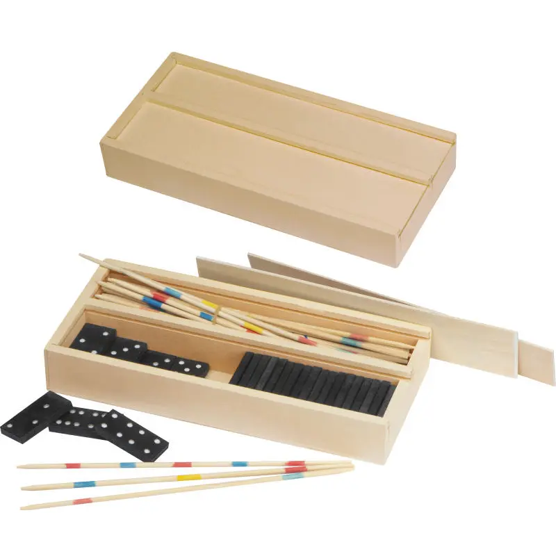 Mikado und Domino Foligno - Weiß: Kombination aus zwei klassischen Spielen für abwechslungsreichen Spielspaß