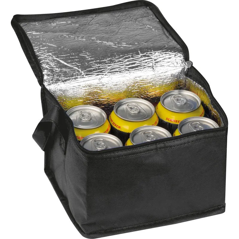 Schwarze Non Woven-Kühltasche Nieby – Stilvoll, kühlend, praktisch, vielseitig