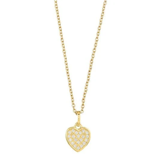 Xenox Damen Halskette Love Story mit Zirkonia Herz Anhänger Gold XS3419GK