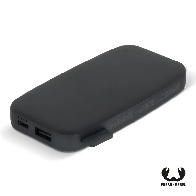 Fresh n Rebel Powerbank 6.000mAh USB-C, Schnellladung - Dunkelgrau, Tragbarer Akku