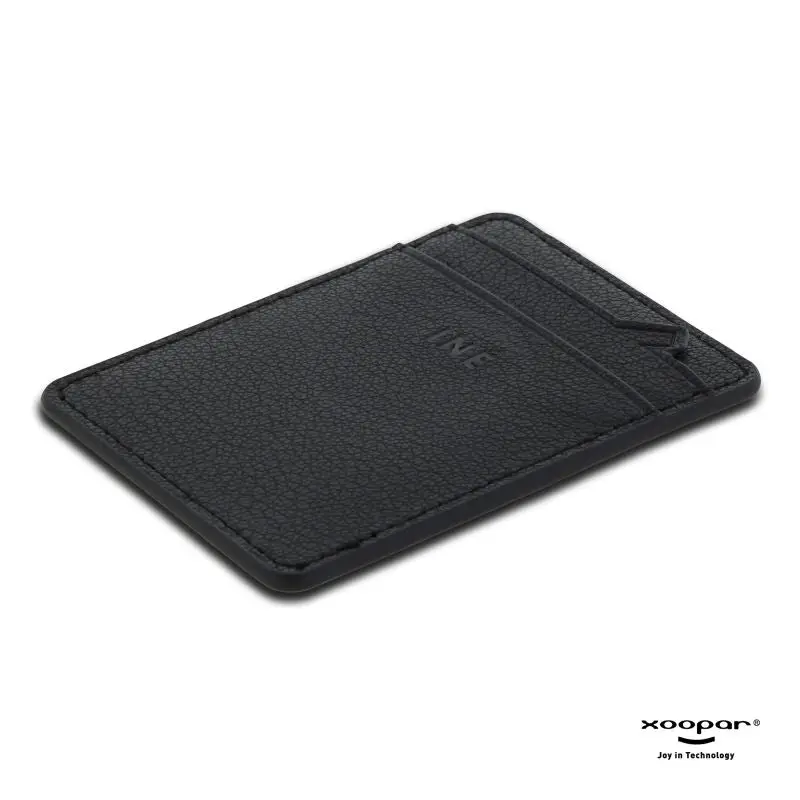 Xoopar Iné Mini NFC Wallet aus recyceltem Leder - Schwarz, Kompakt & Umweltfreundlich