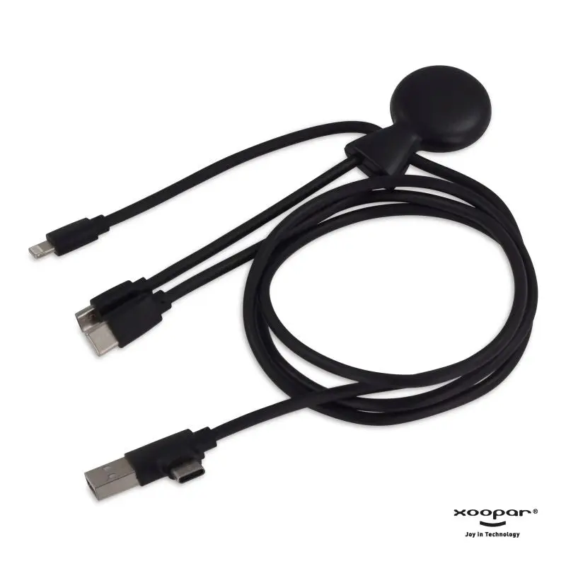 Xoopar Mr. Bio Powerbank & Kabelset 7.000mAh - Schwarz, nachhaltige mobile Ladestation mit Zubehör