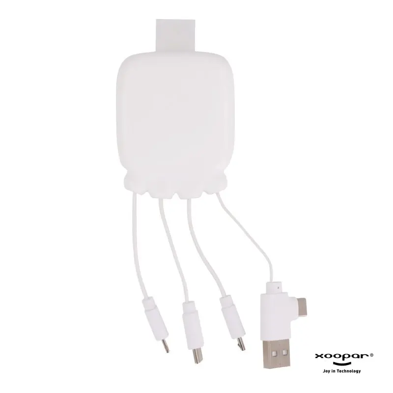 Xoopar Octopus Gamma 2 Bio Ladekabel mit 3000mAh Powerbank - Weiß