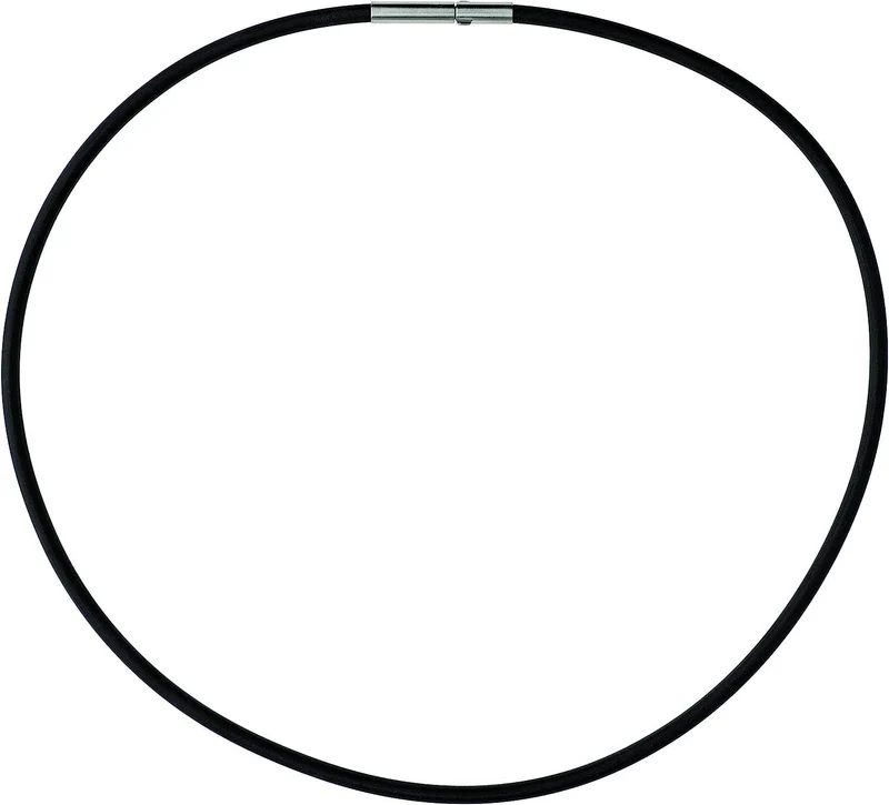 Ernstes Design Damen Collier Kautschukseil 40cm Schwarz KS3C-40
