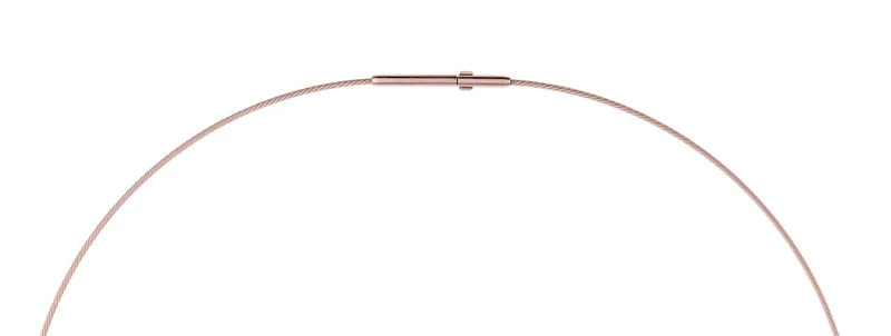 Ernstes Design Damen Halskette 1-Fach Drahtseil Collier 45cm Rosegold DS1C-RG-45