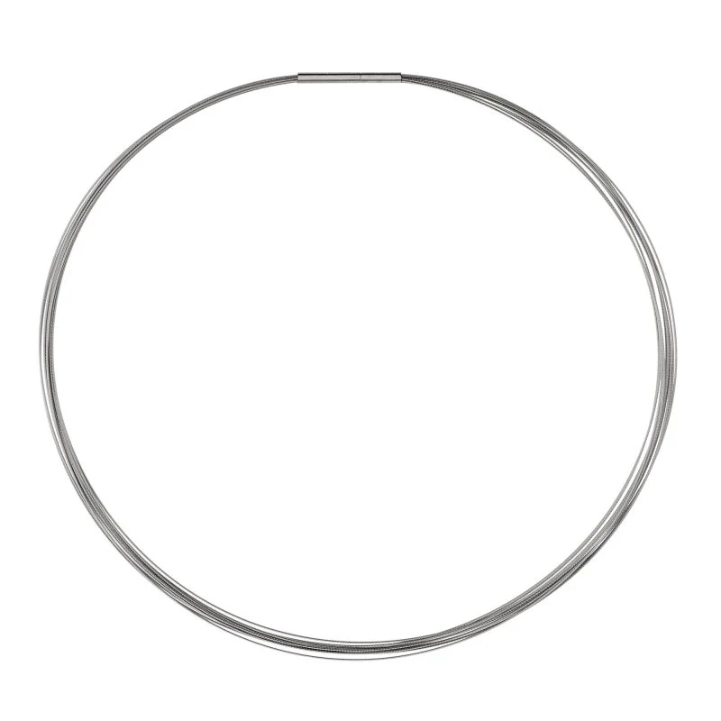 Ernstes Design Damen Halskette 20-Fach Drahtseil Collier 40cm Silber DS10-40