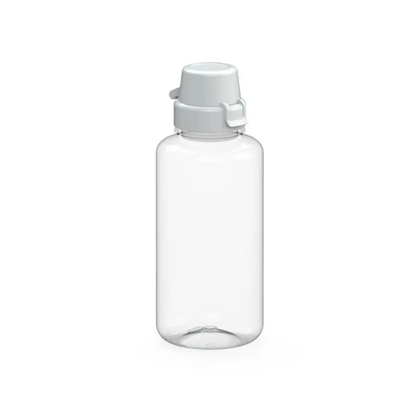 Transparente Schul-Trinkflasche, 700ml, mit Weißem Detail