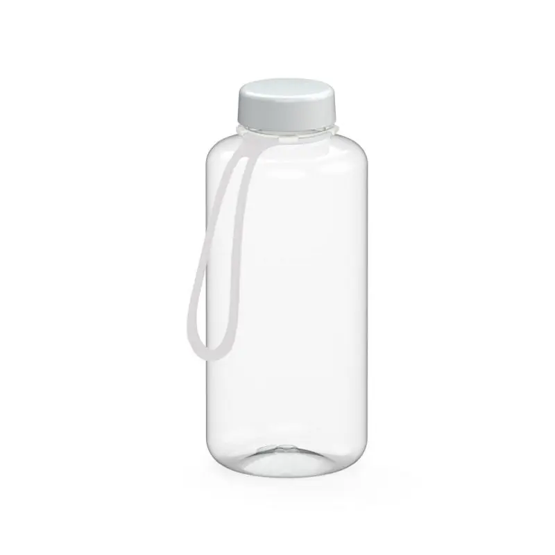 Refresh Trinkflasche mit Trageriemen, 1L, Transparent-Weiß