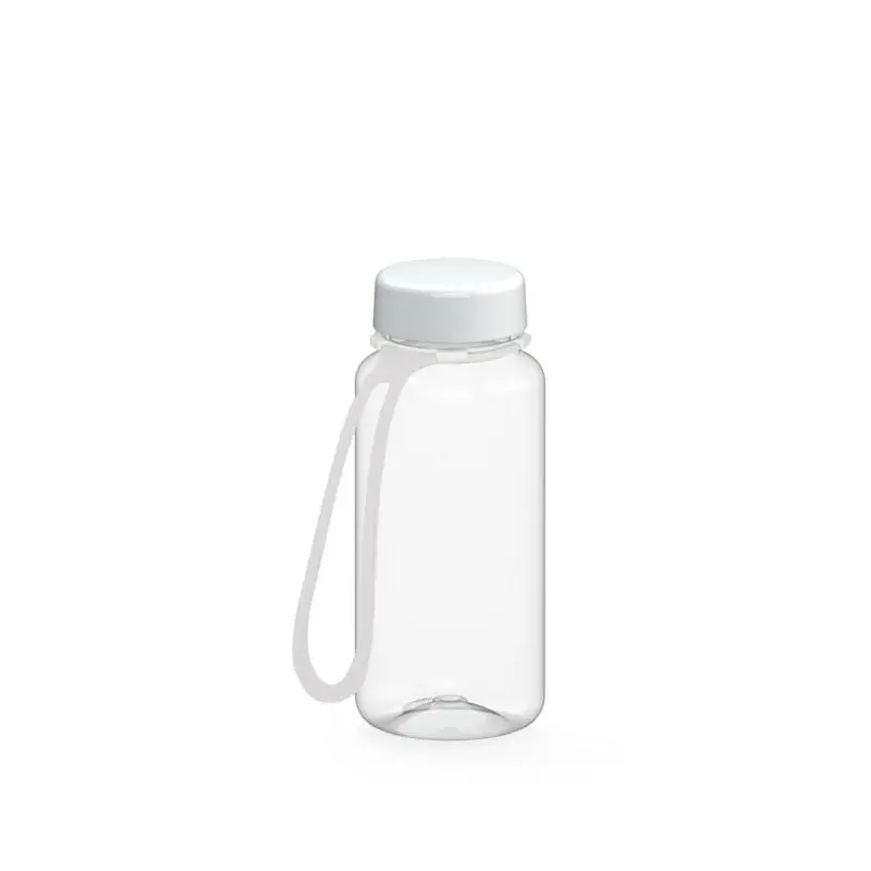 Refresh Trinkflasche mit Riemen, 400ml, Klar-Weiß
