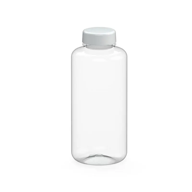 Refresh Trinkflasche, 1 Liter, Klar mit Weißem Akzent