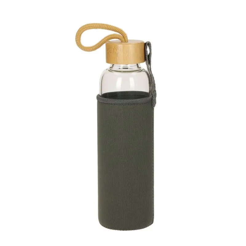 Bamboo Hüllengeschützte Glasflasche 550 ml - Klar Transparent