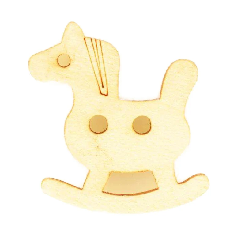 Holzknopf Creme/Natur 2-Loch – HK-226