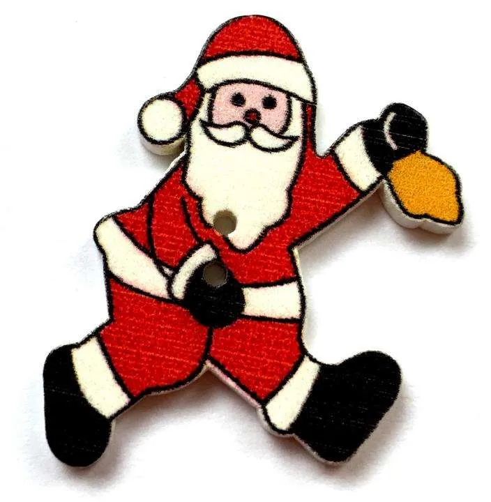 Holzknopf Weihnachts-Nikolaus Rot 2-Loch – Weihnachtsknopf – HK-104