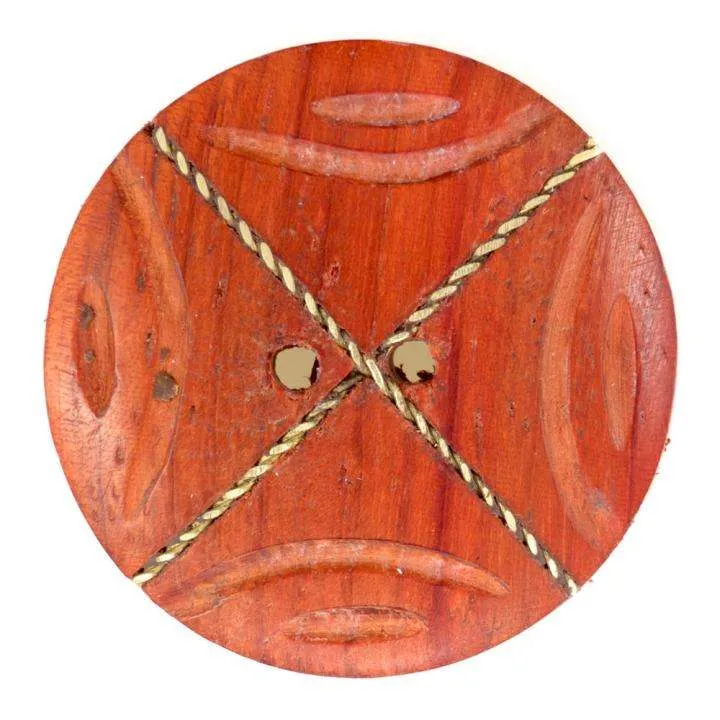 Holzknopf Muster Rot 2-Loch – HK-212