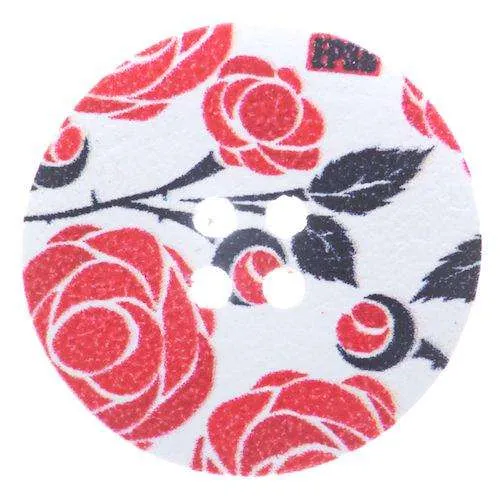Holzknopf Blumen Bunt 4-Loch – HK-263