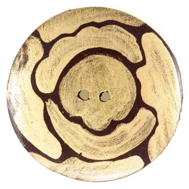 Holzknopf Blumen Braun 2-Loch – HK-198