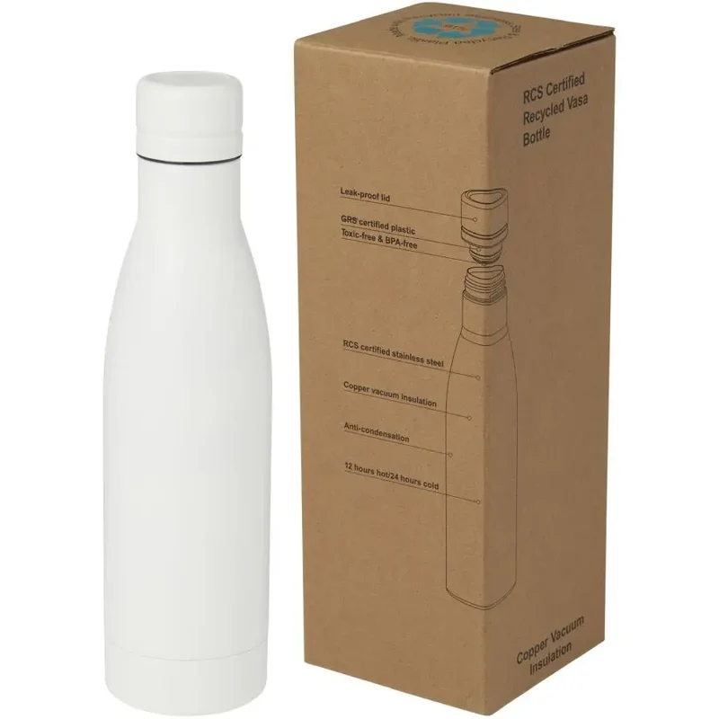Weiß Vasa 500ml RCS-zertifizierte Recycling-Edelstahlflasche