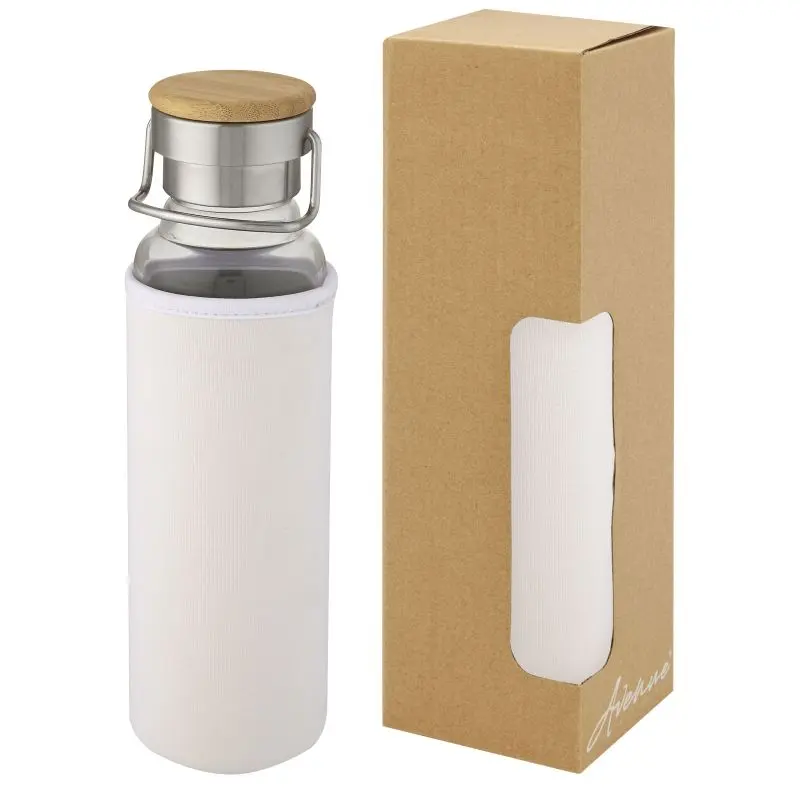 Thor 660 ml Glasflasche mit Neoprenhülle - Weiß