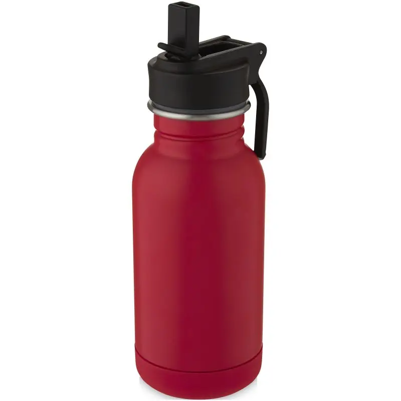 Lina Edelstahl Sportflasche 400ml mit Strohhalm in Rubinrot - Stilvoll und Praktisch