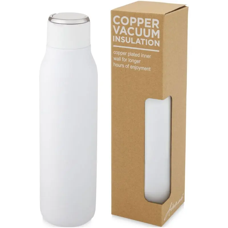 Weiß Marka 600ml Kupfer-Vakuumflasche mit Metallschlaufe