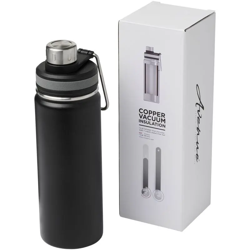 Gessi 590ml Kupfer-Vakuum Isolierflasche in Tiefschwarz - Für heiße und kalte Getränke