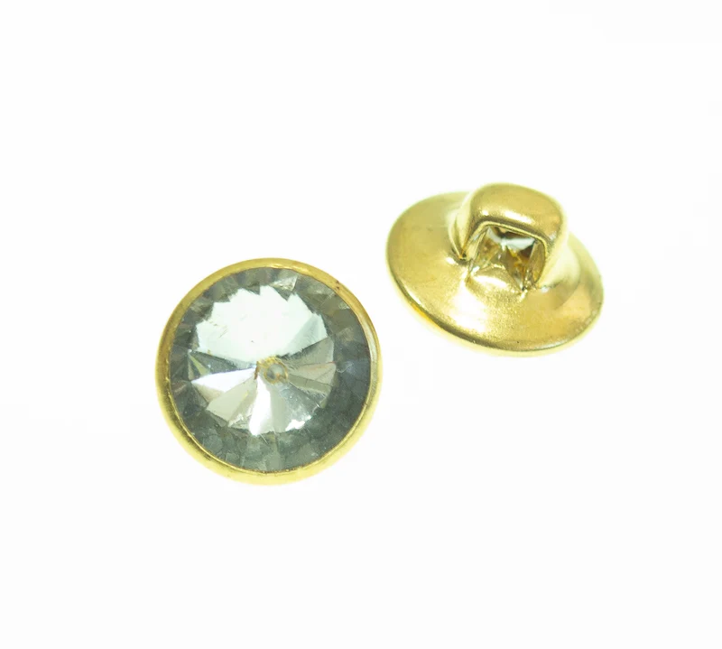 Knopf Acryl-Strass Goldfarben – Kunststoffknopf BL-63