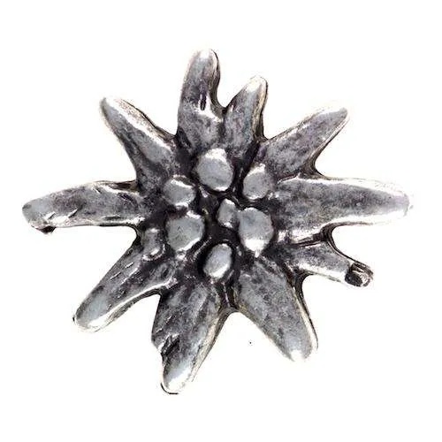Trachtenknopf Edelweiß Silberfarben-21 mm – Metallknopf TK-12