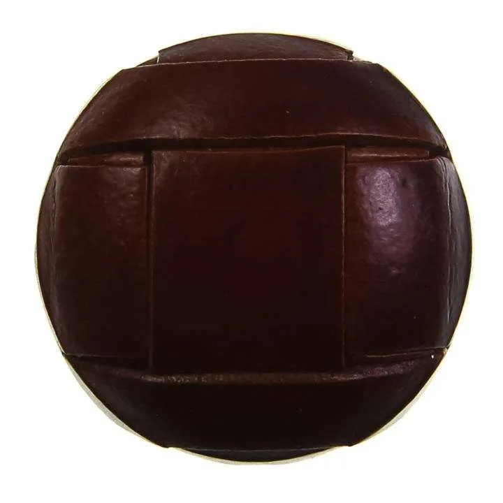 Lederknopf Braun mit Öse – Echt Lederknopf LE-9