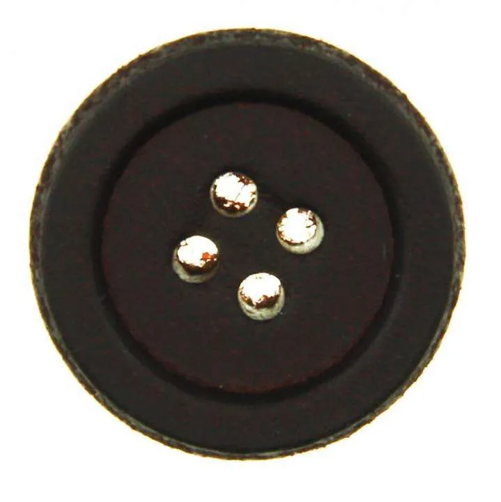 Lederknopf Dunkelbraun 4-Loch – Leder-Knopf LE-36